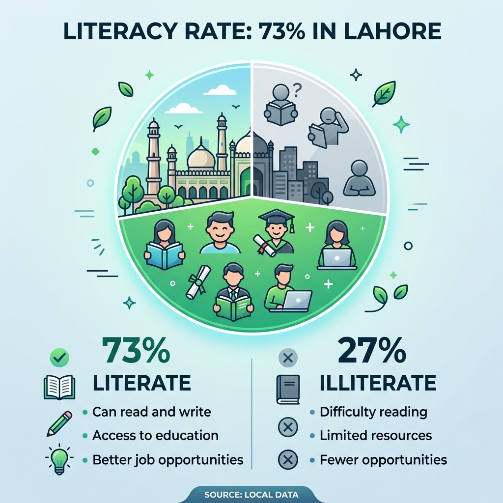 Literacy Rate in Lahore Division — 73%